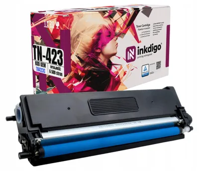 Produktbild von Inkdigo Toner TN423C für Brother DCP-L8410CDN, DCP-L8410CDW, HL-L8260CDW, HL-L8360CDW – Cyan, 6500 Seiten,