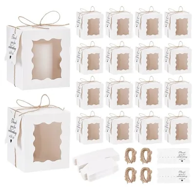 Produktbild von 100 Geschenkboxen für Kerzen - Kraftpapier mit Fenster