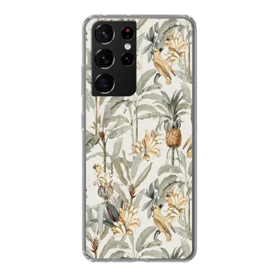Produktbild von MuchoWow® Handyhülle Schutzhülle Hülle für Samsung Galaxy S21 Ultra Blume - Ananas - Tropisch Silikon Softcase Handy Hülle - Mobiltelefon