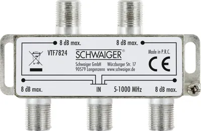 Produktbild von Verteiler 4-fach für Antennen- und Kabelanlagen 8 dB