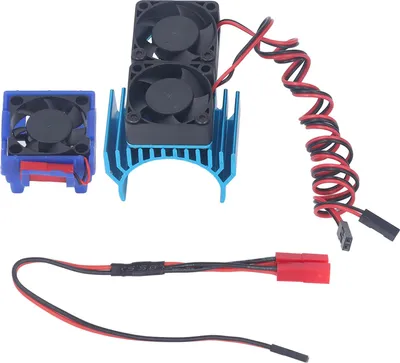 Zdjęcie produktu dla Szybkoobrotowy wentylator silnika z radiatorem DC 5V RC do samochodu Traxxas Slash 4 × 4 VXL 1/10 Niebieski