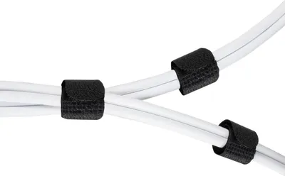 Immagine prodotto di DELTACO nastro con gancio e anello, larghezza 20 mm, 18 cm, confezione da 10, nero
