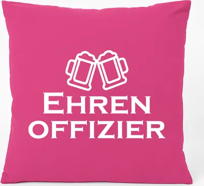 Produktbild von Huuraa Kissen Ehrenoffizier Schützenfest 40x40cm mit Füllung Fuchsia Baumwolle Dekokissen Geschenkidee