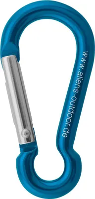 Blauer Mini Schnapper (6 cm) aus Aluminium; Hersteller- Aliens; geeignet für Klettern und Materialbefestigung.