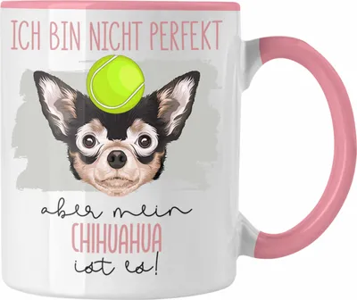 Produktbild von Trendation - Chihuahua Besitzer Tasse Geschenk Lustiger Spruch Geschenkidee Besitzerin Ich Bin Nicht Perfekt Aber Mein Chihuahua Ist Es (Rosa)