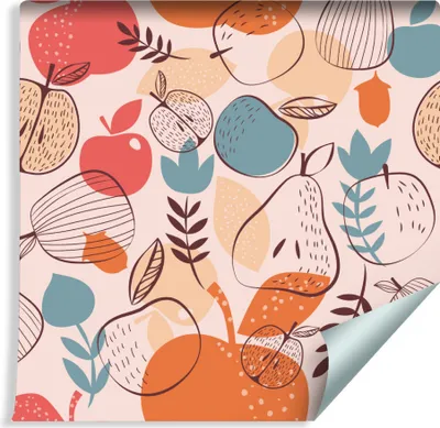 Immagine prodotto di 10m VLIES WALLPAPER rotolo cucina frutta √Ą mele pere fiori natura astratta XXL
