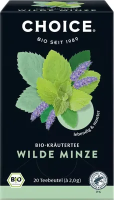 Produktbild von Choice Yogi Tea CHOICE Wilde Minze Tee mit Pfefferminze Krauseminze und feiner Apfelminze -- 40g