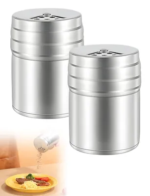 Produktbild von Kakaostreuer - Set aus 2 Stück mit Deckel - Edelstahl Pulverstreuer für Cappuccino Mehl Zucker und Gewürze