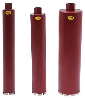 Obrázek produktu pro Vrták s jádrem, s diamantovým povlakem, vhodný pro mokré i suché vrtání, červený, 450 mm, 63 mm