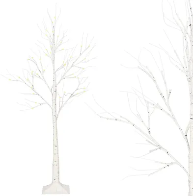 Immagine prodotto di SPRINGOS albero decorativo LED betulla 180 cm 96 LED bianco caldo albero artificiale Natale casa accessori interni esterni