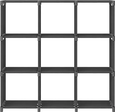 Obrázek produktu pro vidaXL Police z kostek s 9 přihrádkami šedá 103x30x107,5 cm Látka