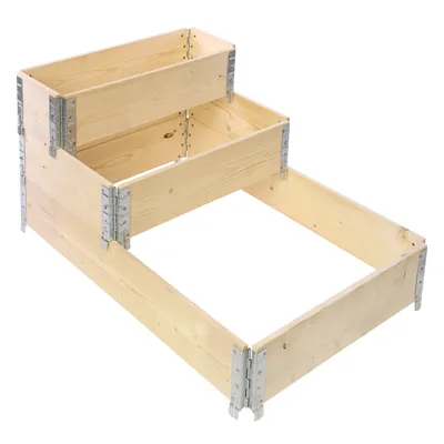 Produktbild von Garronda Holzaufsatzrahmen für Palette Aufbewahrungskiste aus Holz Hochbeete Holzkiste Natural 120/80-80/60-80/30