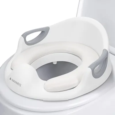 Produktbild von Navaris Kinder Toilettensitz WC Aufsatz - 12 Monate bis 7 Jahre - Baby Sitz Anti-Rutsch Polster Kloaufsatz - Griff und Spritzschutz - Toilettentrainer