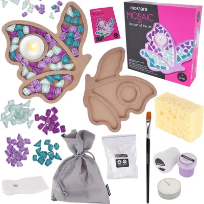 Image de Kit créatif Mosaïque - Bougeoir Papillon