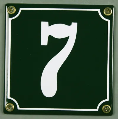 Produktbild von Hausnummernschild 7 grün 12x12 cm Schild Emaille Hausnummer Haus Nummer Zahl Ziffer