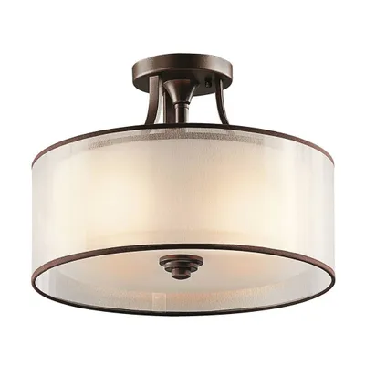 Zdjęcie produktu dla Lampa sufitowa Lacey ciemny brąz 3xE27x60W metal wym:28x38x38cm IP20 Kichler