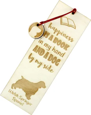 Obrázek produktu pro Velššpringršpaněl - Záložka do knihy se psem, personalizovaná záložka, psí doplněk pro čtenáře značky Art-Dog