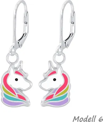Produktbild von Kinderohrringe „Einhorn“: 925 Silber Ohrhänger für Mädchen Modell 6