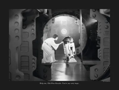 Produktbild von Poster Star Wars Classic Leia R2D2 Quote 40x30 cm