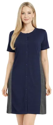 Productafbeelding van Bahob® damesnachthemd, katoen, korte mouwen, nachthemd, nachtkleding, loungewear