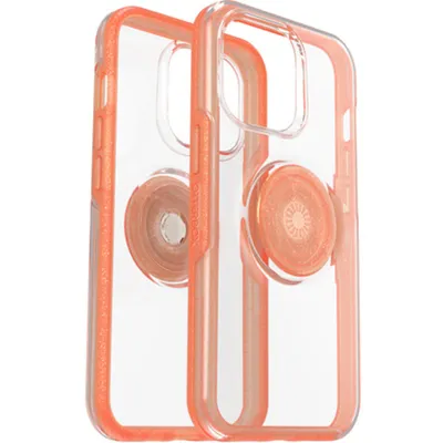 Produktbild von OtterBox Otter + Pop Symmetry Hülle für Apple iPhone 13 Pro Max, iPhone 12 Pro Max Smartphone - Melondramatic (Transparent/Orange) - Sturzsicher, Stoßfest - Polycarbonat, Synthetischer Gummi