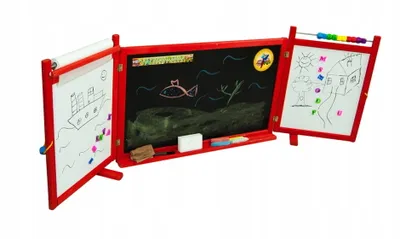 Produktbild von Doppelseitige Wandtafel, rot – 3toysm