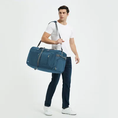 Produktbild von Faltbare Reisetasche, 60-100 Liter, superleichte Reisetasche für Gepäck, Sport, Fitness, wasserdichtes Nylon, Grau 85L