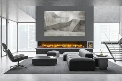 Produktbild von Acantha Aspire 200 Corner View Elektrokamin 205,4 cm, 3D LED Flammeneffekt, 1/2 kW, Eckkamin für Media Wall, Schwarz