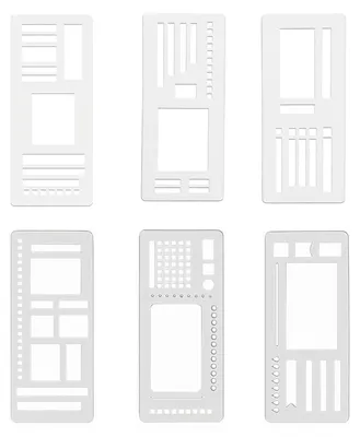 Obrázok produktu pre Sada 6 kusov šablón, šablóny pre bullet journal a plánovač
