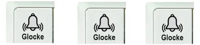 3 Schalteraufkleber Klingelsymbol 35x35 mm wetterfest