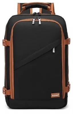 Produktbild von Schwarzer Kabinenrucksack 40x30x20 für Ryanair & Wizz Air, Handgepäck Rucksack, Flugzeug Rucksack, Reiserucksack für Damen und Herren CB Expander