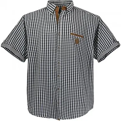 Produktbild von Übergrössen Schickes Kurzam-Hemd LAVECCHIA 1129 in Schwarz/Weiß 3XL