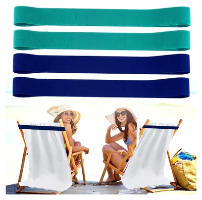 Produktbild von Handtuchbänder für Strandstühle - Elastische Gummi Strandtuchhalter (80cm, 4 Stück)