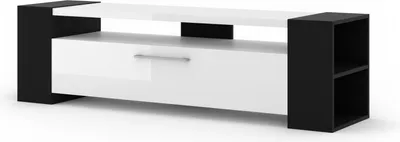 Immagine prodotto di Mobile TV ribassato Livia 160 cm cassettiera tavolo TV credenza hi-fi mensole alto lucido nero opaco bianco lucido