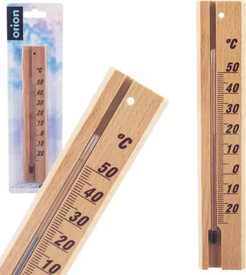 Obrázek produktu pro Orion teploměr Venkovní teploměr Vnitřní teploměr Vnitřní teploměr Nástěnný teploměr ze dřeva 20 cm