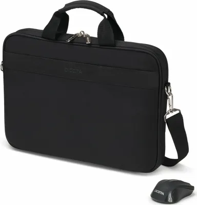 Produktbild von DICOTA Top Traveller Wireless Mouse Kit - Notebook-Tasche - 39.6 cm (15.6") - Schwarz - mit schnurlose optische Maus