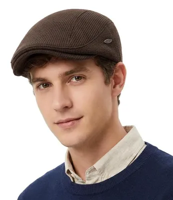 Image de Casquette plate pour hommes, réglable, style newsboy, couleur café, taille M-L