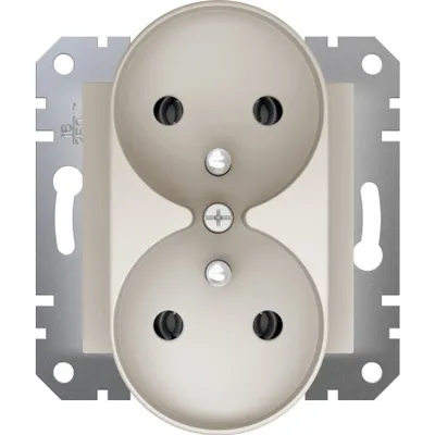 Immagine prodotto di Presa 2x2P+PE per sistema a telaio, crema Schneider Electric Asfora EPH9810223