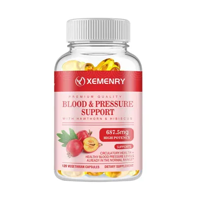 Produktbild von Blood & Pressure Support 687,5 mg mit Hawthorn, Hibiscus (120 Kapseln) Nahrungsergänzungsmittel, Herz, Blutdruck