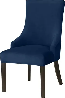 Produktbild von Seitenstuhlhussen mit Flügelrücken TOSCANA, dick Velours, MARINEBLAU