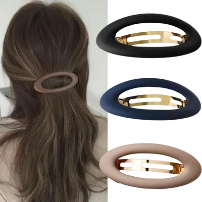 Produktbild von Große Haarspangen für Damen, schlicht, matt, Vintage-Stil, einfarbig, modische Haaraccessoires für dickes und dünnes Haar, 3 Stück