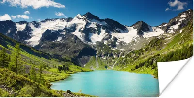 Produktbild von MuchoWow® Poster Schnee - Berg - Wasser 80x40 cm - Wanddeko