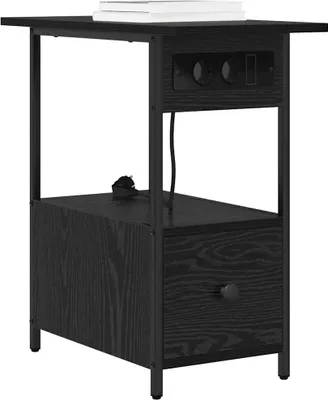 Zdjęcie produktu dla vidaXL Szafka nocna, czarna, imitacja dębu, 60 x 30 x 61 cm, materiał drewnopochodny