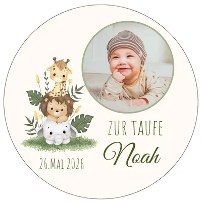 Produktbild von Tortenaufleger essbar individuell Taufe, Kommunion, Geburtstag, 20cm Fondant