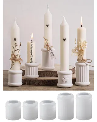 Produktbild von Silikonformen Kerzenhalter 5er Set Gießformen für Beton, Gips, Harz
