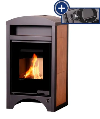 Image de HS FLAMINGO poêle-cheminée AQUAFLAM VARIO BARMA 11/5 kW - Noyer - contrôle électronique