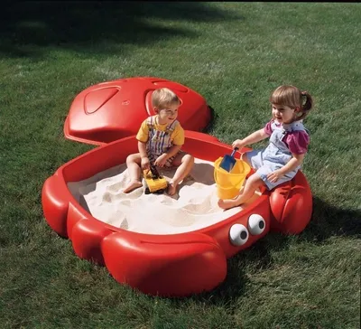 Imagen del producto de Step2 Crabbie arenero para ninos de plastico | Caja de arena infantil en Forma de Cangrejo | Cajas de arena con Tapa y Banco | Juguetes Jardin /