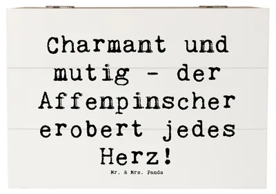 Produktbild von Mr. & Mrs. Panda Schatulle Spruch Affenpinscher Charmeur 22 x 15 cm - Weiß - Geschenk, Hundewesen, quirlig, Wohnungshund, Hunderassen Vielfalt, pflegeleicht, Schatzkiste