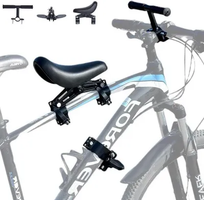 Immagine prodotto di Seggiolino anteriore per bicicletta per bambini - Per andare in bicicletta insieme - Con manubrio - Adatto a bambini dai 2 ai 6 anni - Colore: nero