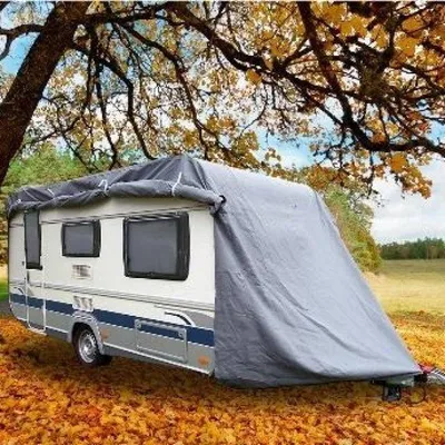 Zdjęcie produktu dla Plandeka GreenYard® do przyczep kempingowych lub kamperów rozmiar S 460 x 250 x 220 cm